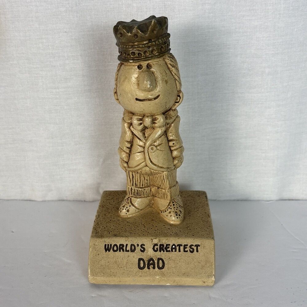 Vintage 1970 Paula World's Greatest Dad Statue Figurine 5.5"
